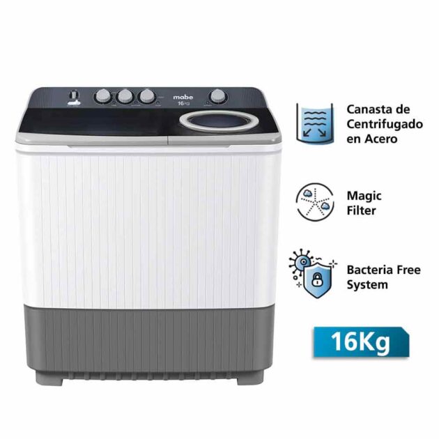 Lavadora Semiautomática de 16 kg Blanco - Image 3