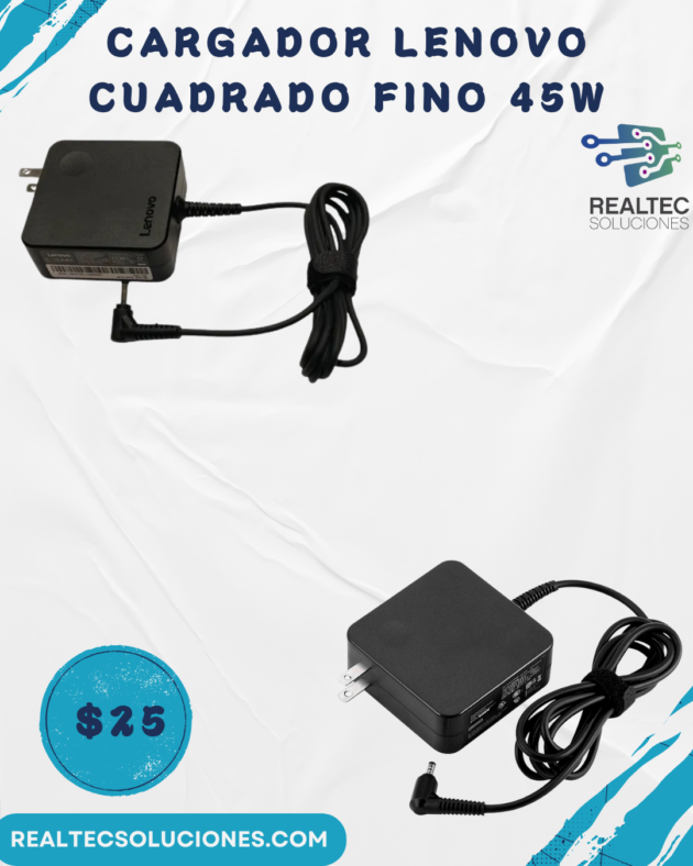 Cargador Lenovo cuadrado fino 45W