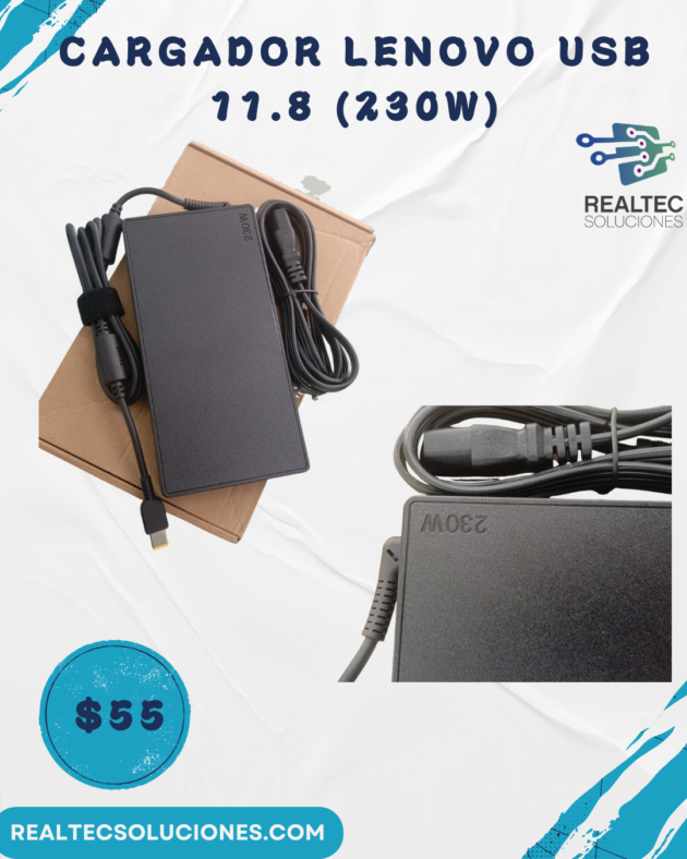 Cargador Lenovo USB 11.8 (230W)